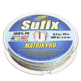 Шнур плетеный SUFIX Matrix Pro 100м разноцветный